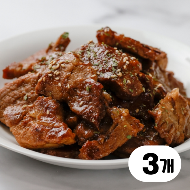 [맛꾼] HACCP인증 국내산 특제양념 제주 돼지 왕구이, 3개, 1kg