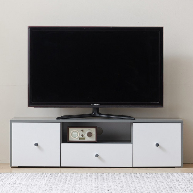 [국내제작 완제품] 바로방가구 비엔나2 티비다이 1200 거실장 예쁜 거실 장식장 TV장, 그레이화이트