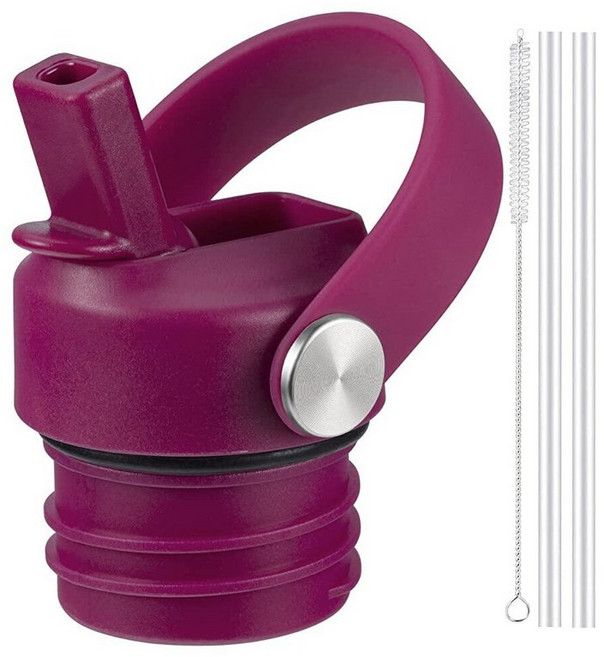 RRegeny Hydro Flask 표준 입구용 빨대 뚜껑 빨대가 있는 하이드로플라스크 입구 54.9 (21 24 온스) 스포츠 플렉스 캡 물병 액세서리 교체용 뚜껑 상단., 가지 보라색