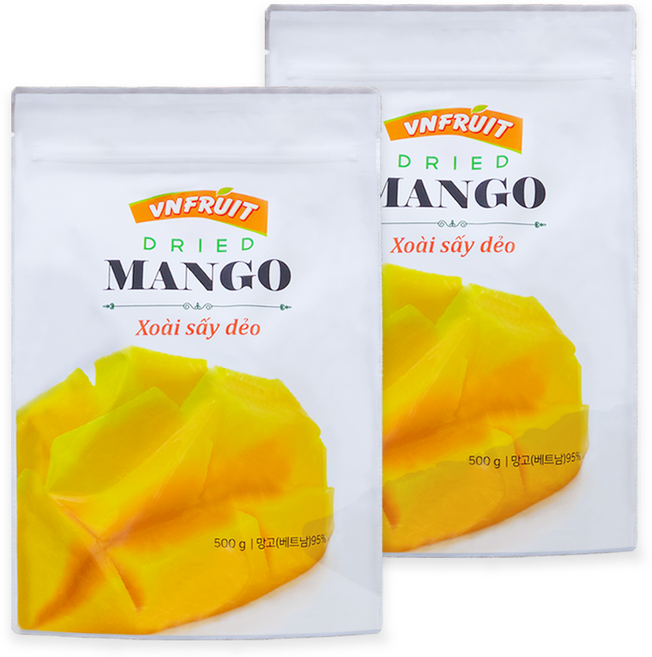 [간식뱅크] 브이프룻 베트남 건망고 1kg /건조망고 말린망고 망고말랭이 건조과일 베트남말린과일 베트남건과일 건파인애플, 2개