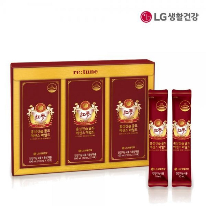 LG 리튠 선물세트 홍삼진 스틱마일드 10ml 30포, 1개, 기본