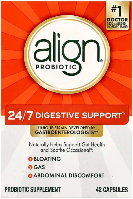 얼라인 프로바이오틱 Align Probiotics 24/7 소화 지원 캡슐 42정(캡슐당 10mg) AGN-29417, 42 개, 1개 - 쿠팡