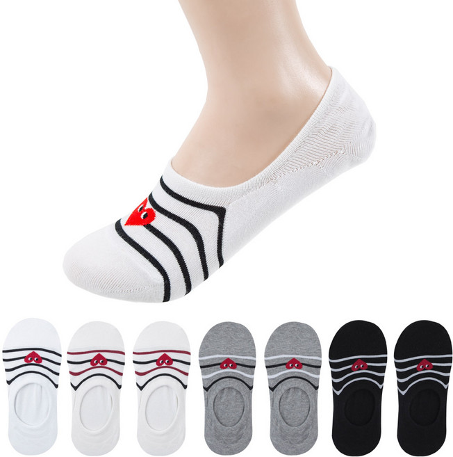 삭스너 여성용 포라인하트 안벗겨지는 덧신 양말 8켤레