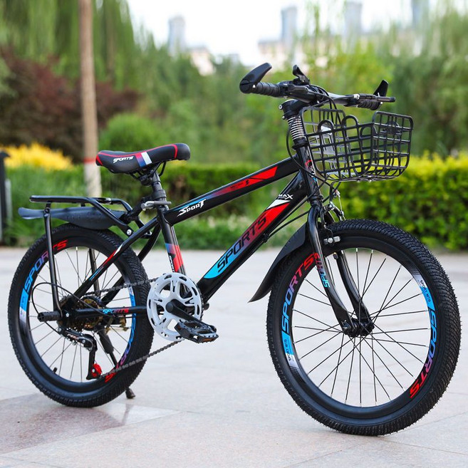 A+LLCO 兒童自行車, 1個, 炫彩色+(變速)(戰神版+車筐后座)18寸適應身高120/135厘米