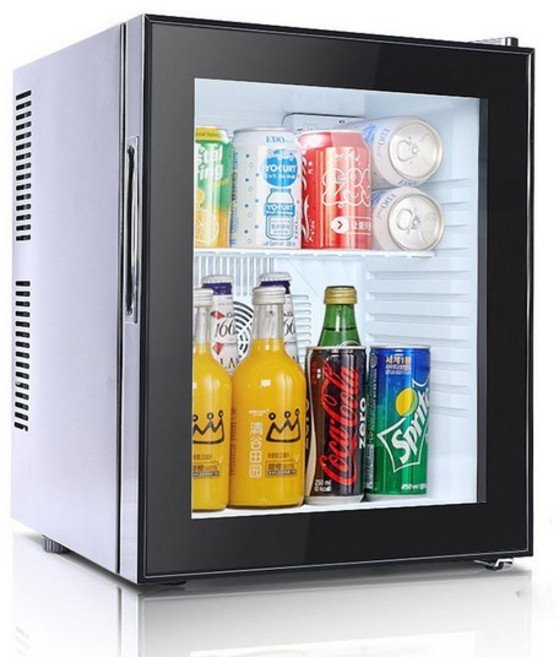가정용 술냉장고 호텔 객실 사용 작은 냉장고 투명 신선한 유지 디스플레이 캐비닛 미니 작은 차 화장품, 검은 유리문
