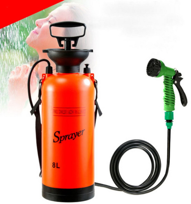 8L 멀티 다용도 캠핑 샤워기, 레드 × 1개, 1개