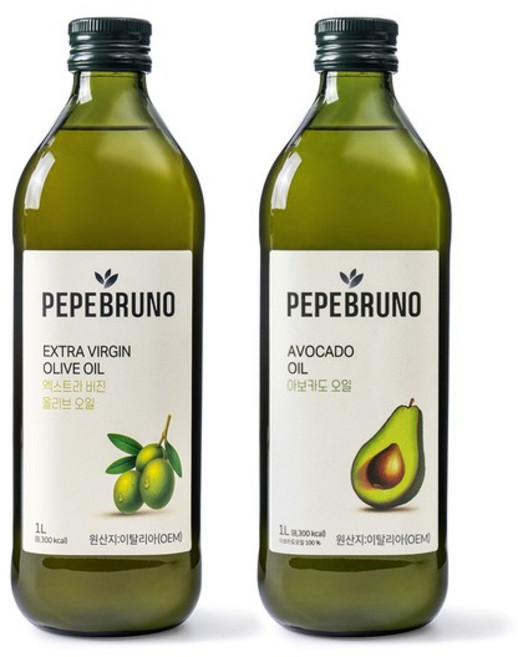 페페브루노 엑스트라버진 올리브 오일 1L x1병 아보카도 오일 1L x1병 세트, 없음, 1개