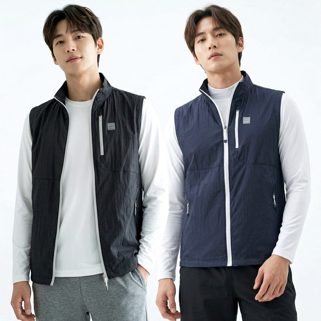 <스타일랑> (1+1) 남성 나일론 펀칭 아웃도어 조끼_에어백