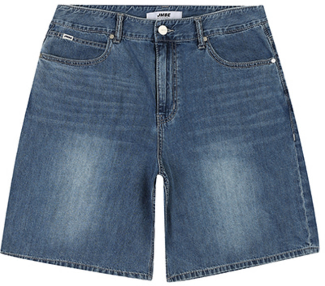 [잠뱅이] 공용 난스판 워싱 와이드 4부 미디엄블루