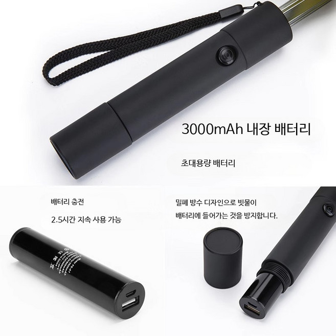 선풍기우산 접이식 팬브렐라 휴대용 자외선차단 야외, 3000mAh 리튬배터리, 1개, 2000ml