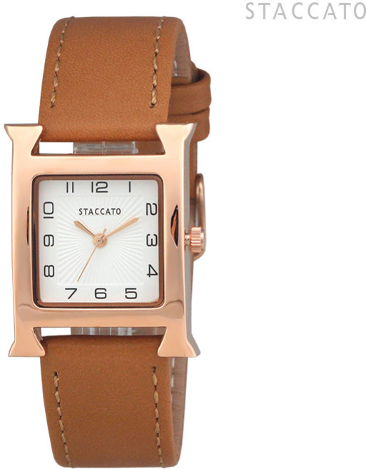 스타카토 사각 여자 손목 시계 여성 아나로그 가죽 시계 ST-583