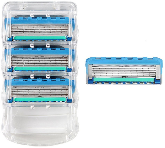 온비유 질레트 호환 프리미엄 밀착 5중 면도날 퓨전 프로글라이드 파워, 1개, 4개입