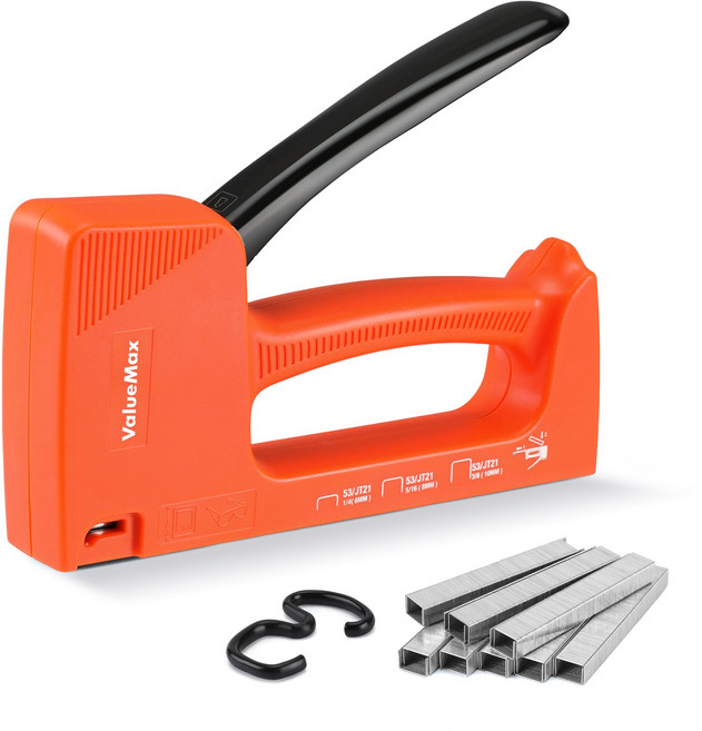 VALUEMAX 경량 수동 건타카 손타카+타카핀 1600P 목공용 가정용, 1세트