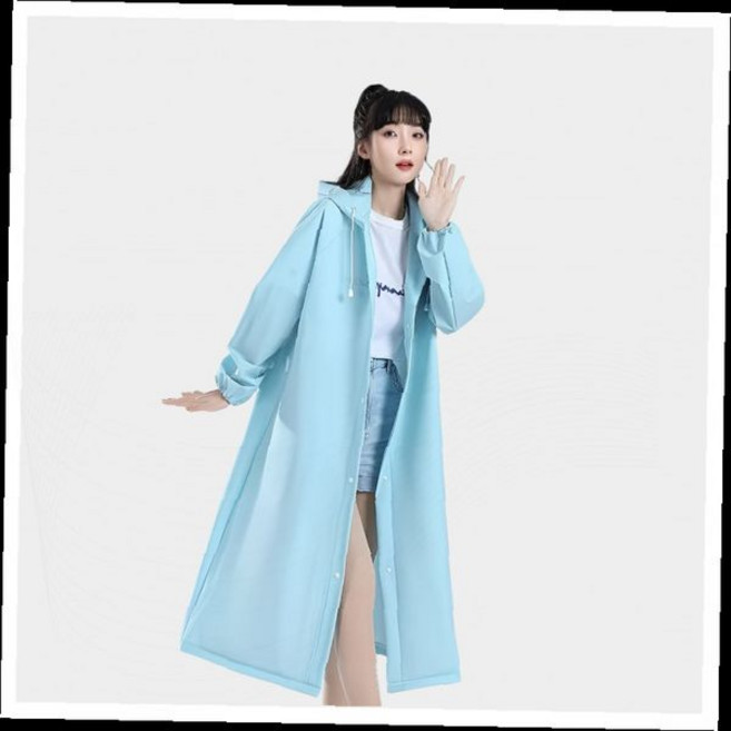 여성 롱 레인코트 후드 방수 아우터 캐주얼 봄가을 데일리 코트