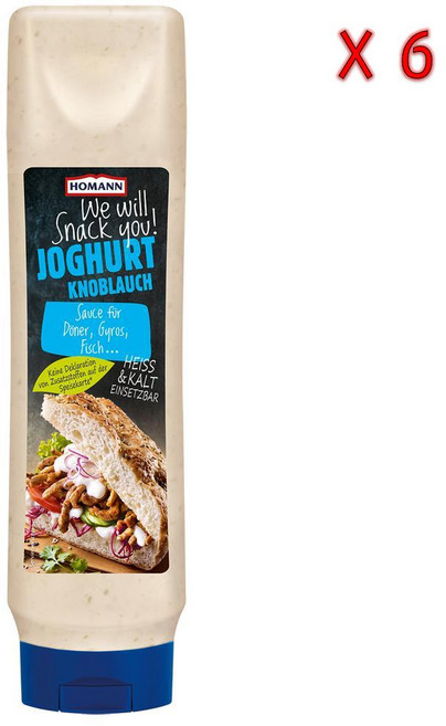 호만 스낵 소스 요거트 갈릭 크리미 스파이시, 6개, 875ml