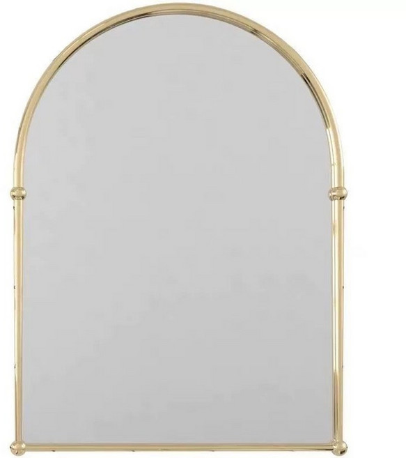 프렌치 빈티지 아치형 실버프레임 벽거울 반원 화장실거울, 스테인리스스틸 골드 거울 A
