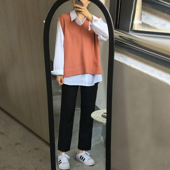 西裝闊腿褲女 高腰休閒褲 寬鬆顯瘦 落地褲
