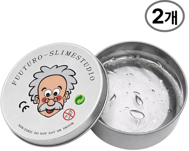 KC인증 퍼티 슬라임 박사퍼티 손에 안 묻는 유리퍼티, 투명, 45g, 2개