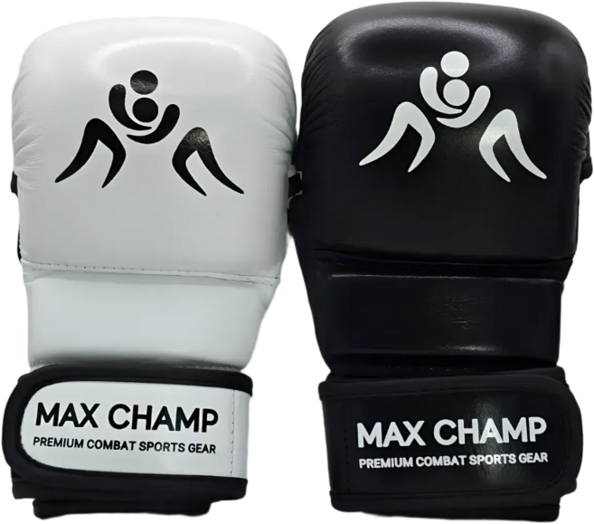 MMA 글러브 격투기 스파링 오픈핑거 훈련용 맥스챔프, 1개, 블랙