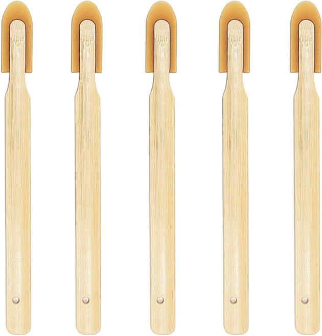 국산 실리콘 헤라(대나무 손잡이) 세트, 중형, 5개