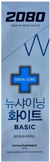2080 덴탈크리닉 뉴 샤이닝 화이트 치약, 125g, 6개
