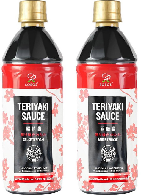 소오스 테리야키 소스 테리야키 마리네이드 16.9 플 오즈(500ml) 2팩 달콤하고 고소한 맛 볶음 바비큐 재우기에 완벽한 소스 고기 연어 국수 및 채소를 위한, 16.9 Fl Oz (Pack of 2), 500ml