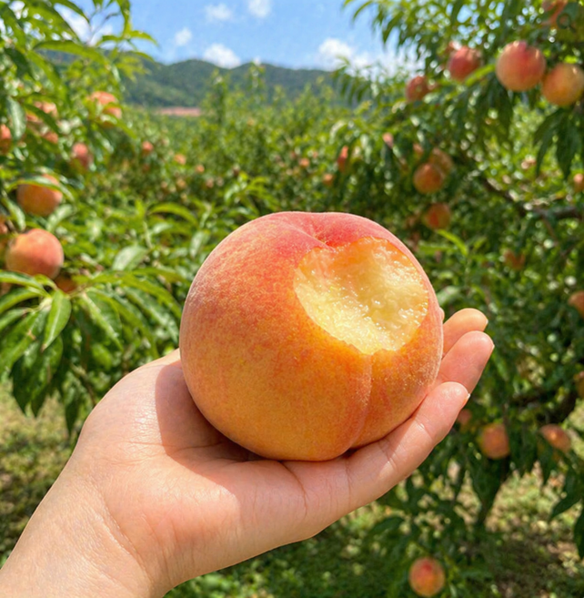 황도 복숭아 중대과, 1박스, 4kg