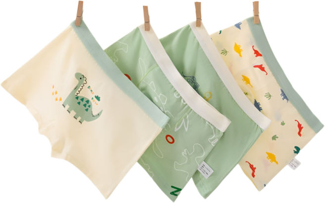 아우라팸 유아 남아 세트 팬티 4종 공룡 중장비KC인증