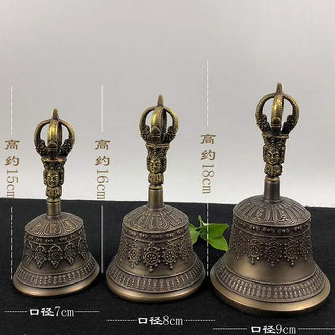 금강령 금강저 명상 황동 불교용품 밀교 구리 순동, 팔보대호의 구경은 약 9.3센티미터이다, 1개