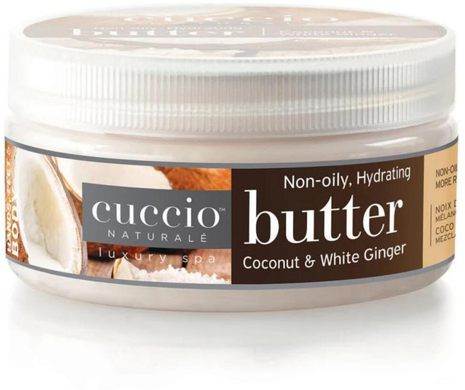 Cuccio Naturale 하이드레이팅 버터 블렌드 - 코코넛 & 화이트 진저 손 발 및 몸을 위한 기름지지 않은 모이스처라이저 천연 성분으로 부드럽고 매끄러운 피부를 강렬