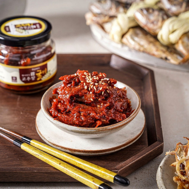 [햇살바다] 참조기 통째로 찢어만든 송이버섯 고추장 굴비 200g, 5개