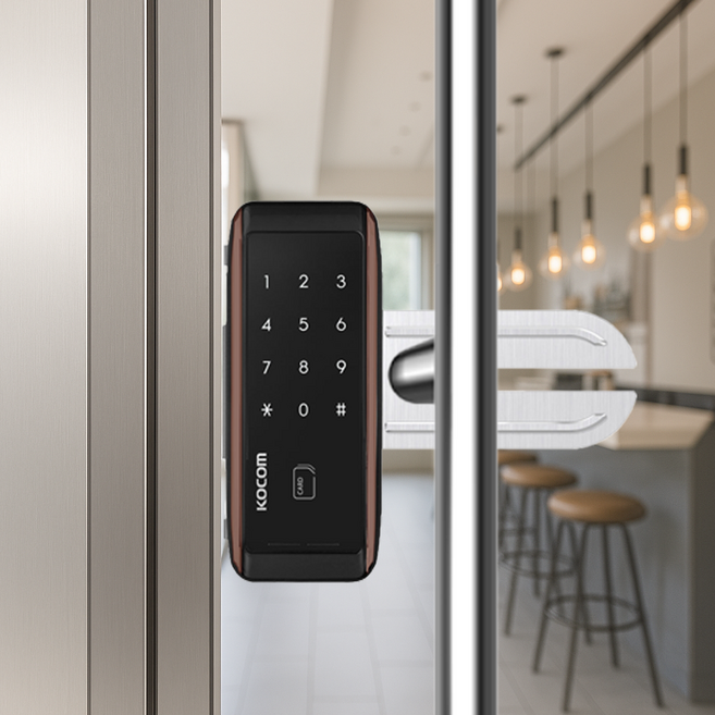 코콤 KDL-S50 강화유리전용 디지털 상가유리문 사무실유리문 빌라 유리문도어락 교체설치, 고객직접설치, KDL-S50 양문형홀더 포함
