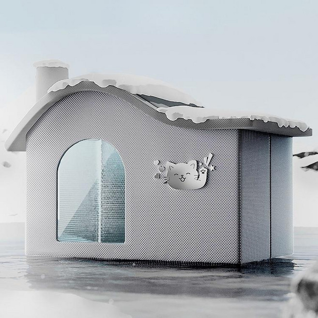 고양이 에어컨 방 여름 고양이 둥지 애완 동물 에어컨 집 여름 이글루 얼음 둥지 개 냉각 유물 모든 계절에 보편적, 1개, 중형 에어컨 객실