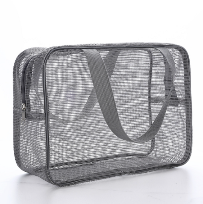 이제이드림 물 빠지는 메쉬 수영 목욕 다용도 정리 가방, 그레이, 그레이