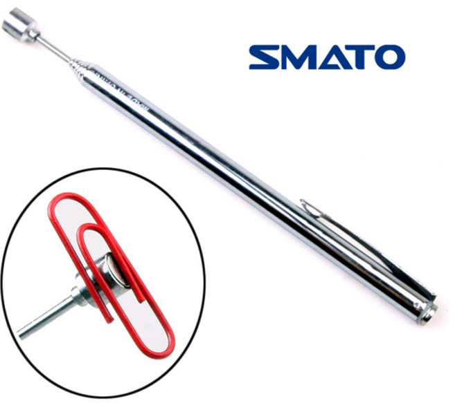 자석 픽업툴 7단 최소 127mm 최대 635mm 안테나 펜형 길이 조절 틈새 작업 자석픽업 자석집게 자력 구석진 틈 틈새 떨어진 볼트 너트 회수 수거 자석봉 마그네트 마그넷트, 1개