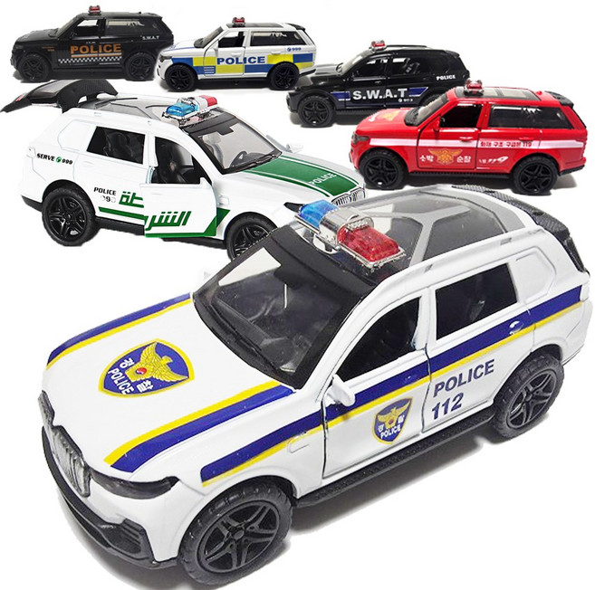긴급출동 미니카 다이캐스팅 경찰차 소방119 풀백카, 1개, 랜덤