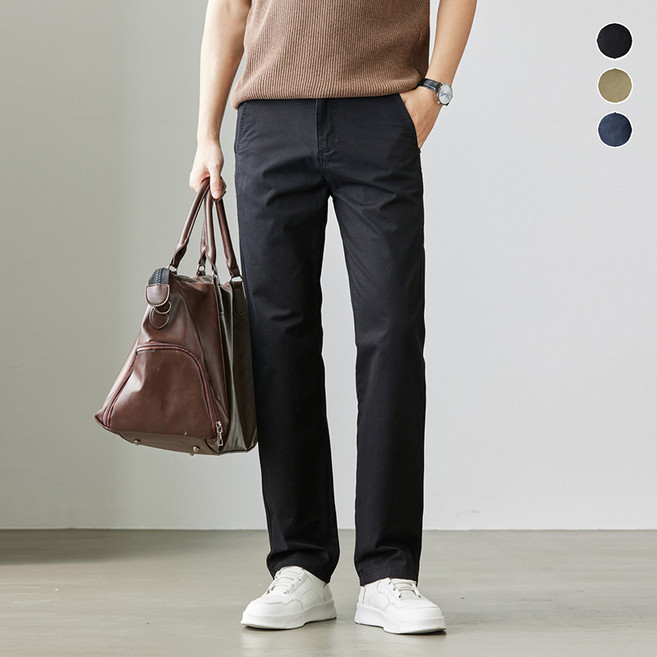 남자 면바지 링클프리 슬랙스 면100% 골프바지 중년 편한 빅사이즈 여름바지