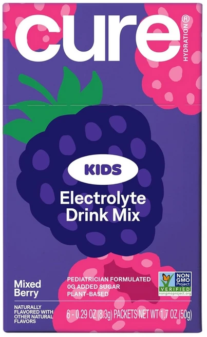 큐어 키즈 일렉트로라이트 드링크 믹스 믹스드 베리 6개입, 50g, 1개 - 쿠팡