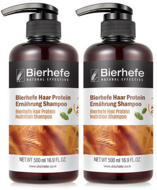 독일 비어헤페 맥주효모 샴푸 +천연샴푸, 2개, 500ml