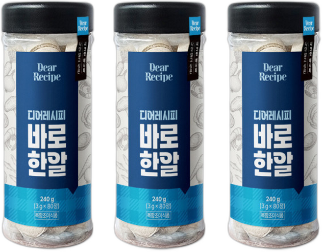 디어레시피 바로한알 코인 육수 멸치 동전 (), 3개, 1g