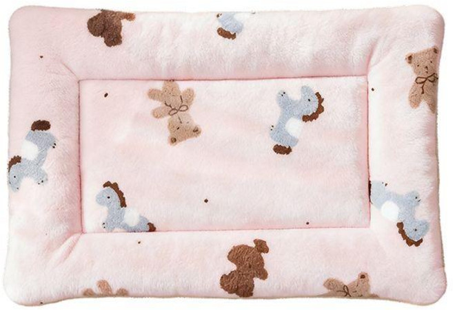 반려동물 겨울용 담요 플란넬 강아지 고양이 두꺼운 보온 기계세탁 가능, 1개, 핑크 포니