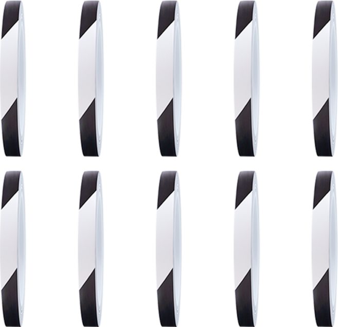 바닥 라인테이프 pvc 11컬러 안전 경계 10mm x 30M, 10개, 검정/흰색