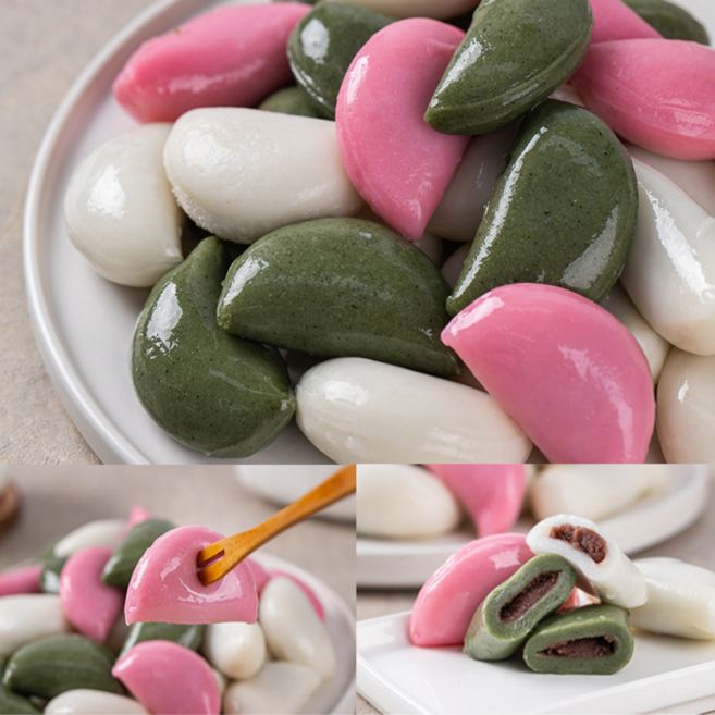 굳지않는 삼색 바람떡 8kg 온가족 간식 행사떡 잔치떡, 1개