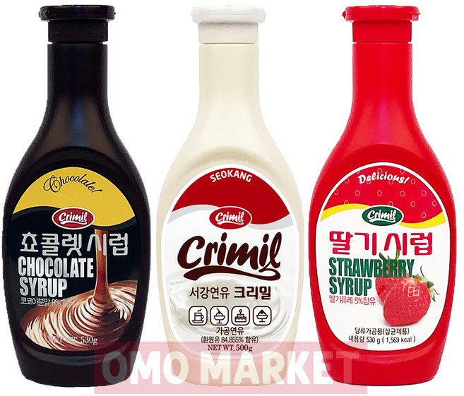 오모마켓 서강유업 초코시럽 530g +딸기시럽 530g +크리밀 연유 500g, 1개
