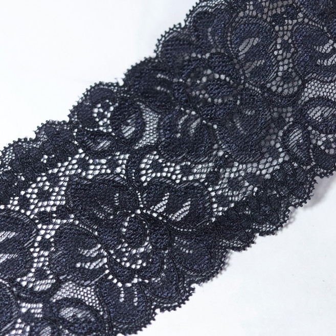 랏셀플라워 7.8cm x 90cm 랏셀 스판 레이스, 진곤색, 1개