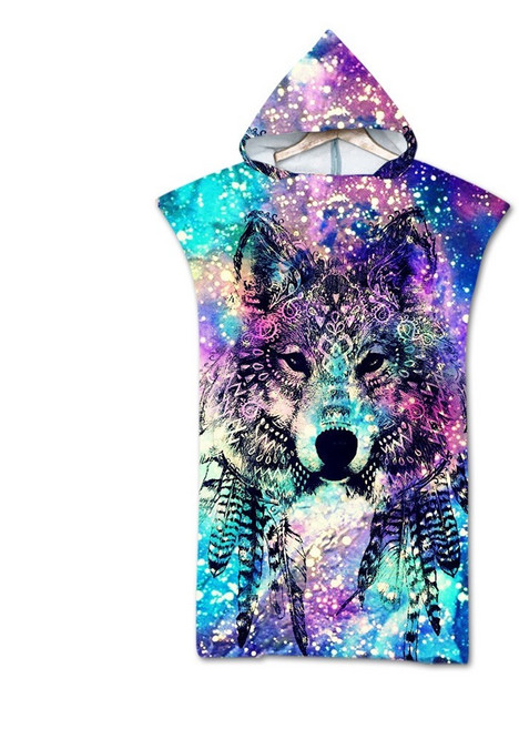 吸水連帽毛巾衣 成人, 【超細纖維】銀河狼 一般尺寸, 1個