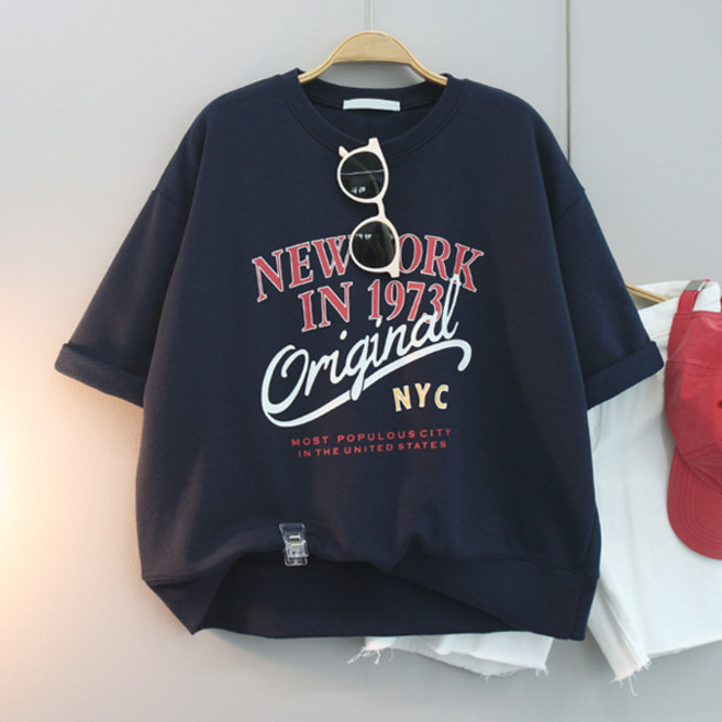 달콩 여성 봄 여름 칠부티 아이앤레터링반팔맨투맨