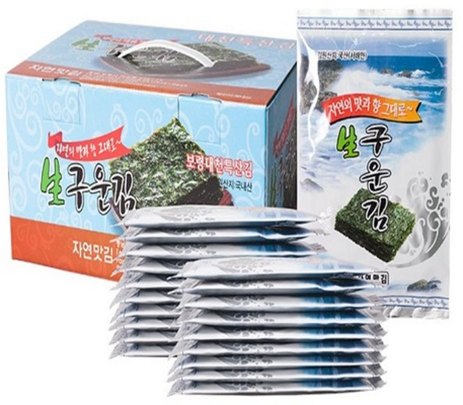 자연맛김/자연의맛과향그대로생구운김(6매*20봉), 1개, 1570g