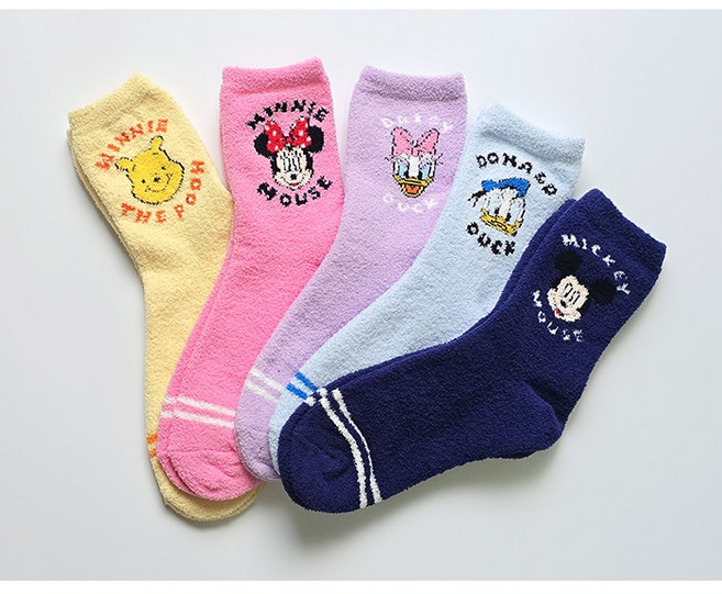 디즈니 캐릭터 얼굴 수면양말