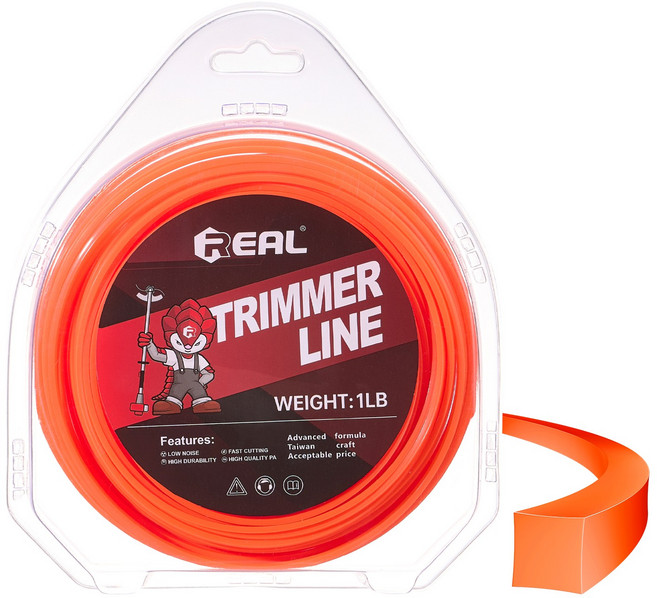 REAL 리얼 예초기 줄날 나일론줄 와이어날 나일론 끈 안전날 3.0mm x 45M 사각형, 1개